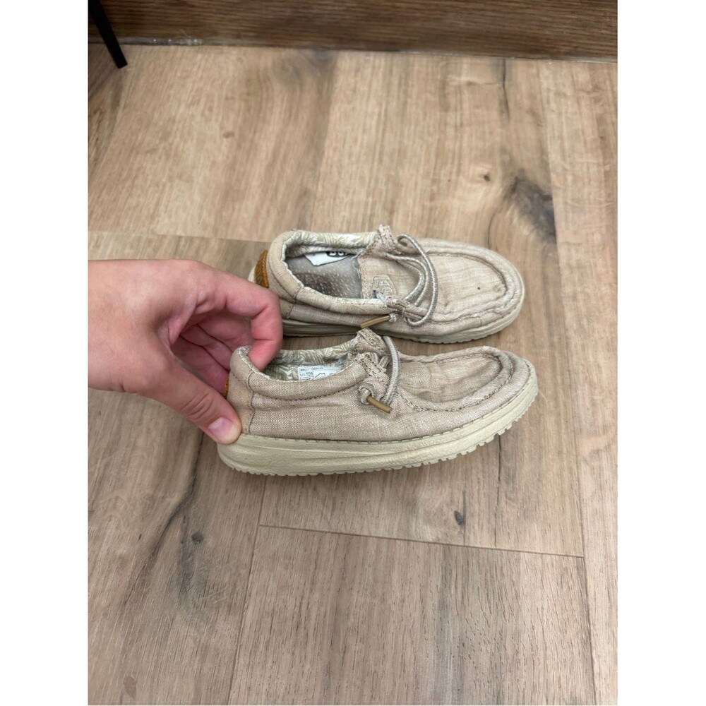 Toddler Boys Hey Dudes Casual Beige Slip-On Loafers Sz 9